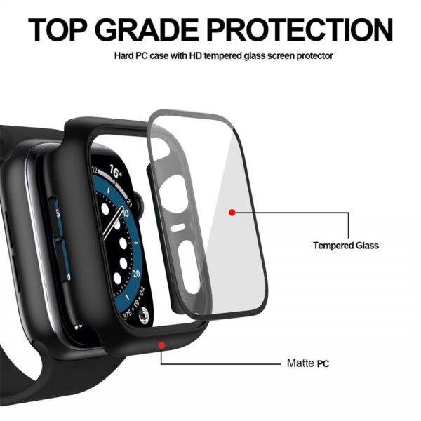 apple watch case with tempered glass for apple watch series 8 3 6 se series 7 accessories i phonecases com 4