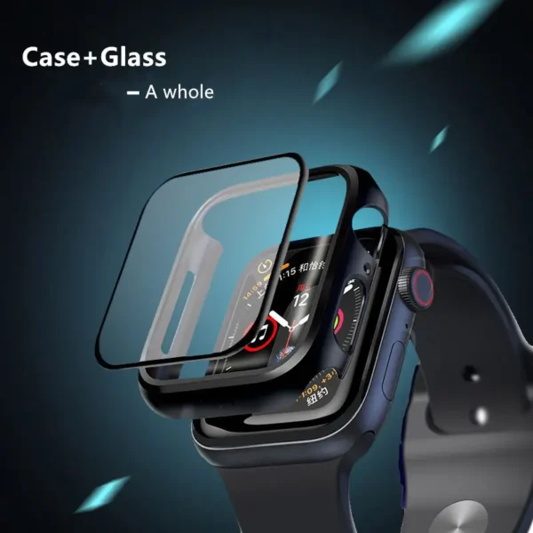 shockproof scratchproof case with integral screen protector for apple watch series 9 8 7 6 se 5 4 3