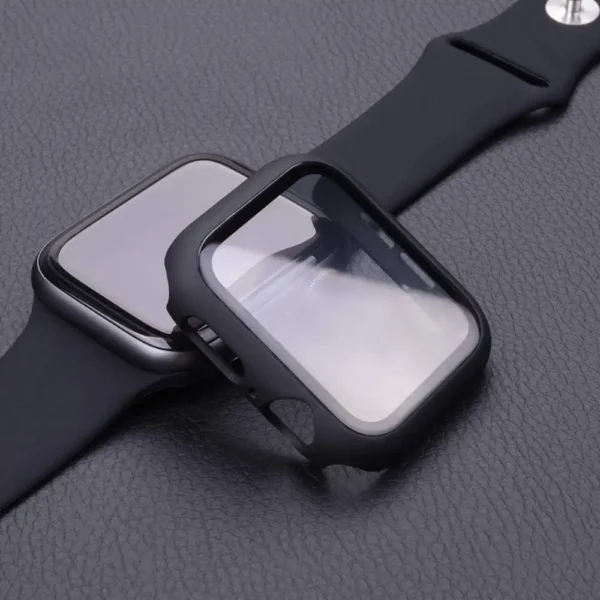 shockproof scratchproof case with integral screen protector for apple watch series 9 8 7 6 se 5 4 3