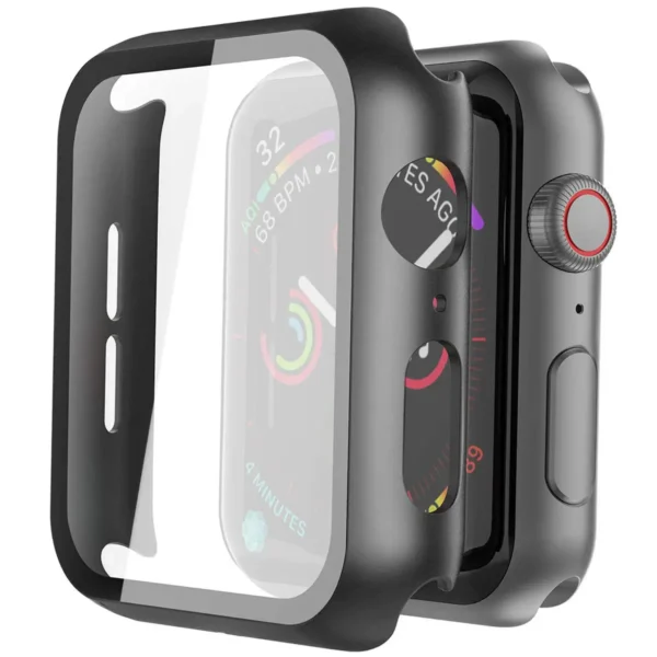 shockproof scratchproof case with integral screen protector for apple watch series 9 8 7 6 se 5 4 3