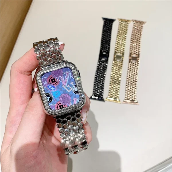 stainless steel hex watch band bracelet for apple watch 8 ultra 49mm 7 6 5 4 3 unisex wristband