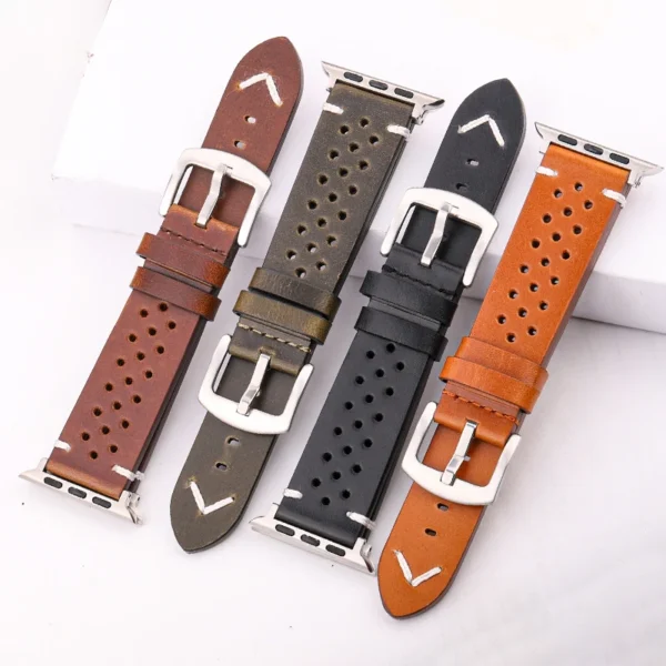 genuine leather sports strap for apple watch series ultra 7 6 5 4 se bracelet 44/45/40/41/42/38/49mm