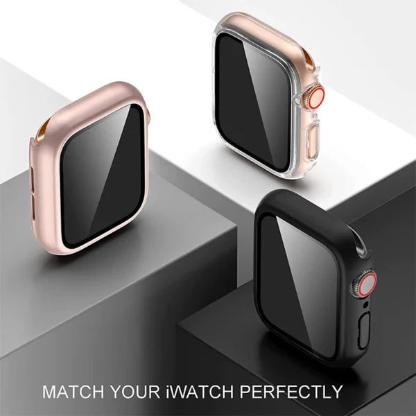 shockproof scratchproof case with integral screen protector for apple watch series 9 8 7 6 se 5 4 3