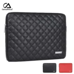 padded quilted pu leather fashion unisex macbook pouch 13"/15" universal laptop case