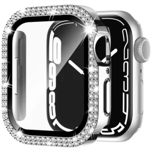 bling diamond bumper case for apple watch series 7 3 8 5 6 se 45/41/40/44/42/38mm