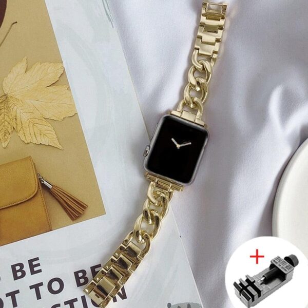 luxury women s chain link stainless steel watch band for apple watch 8 7 6 5 4 ultra i phonecases com 5