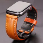 oil wax genuine leather watchband for apple watch band 40mm 41mm 44mm 45mm cowhide vintage strap 7 6 5 4 3 se iwatch