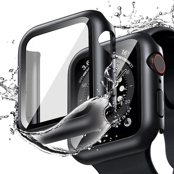 shockproof scratchproof case with integral screen protector for apple watch series 9 8 7 6 se 5 4 3