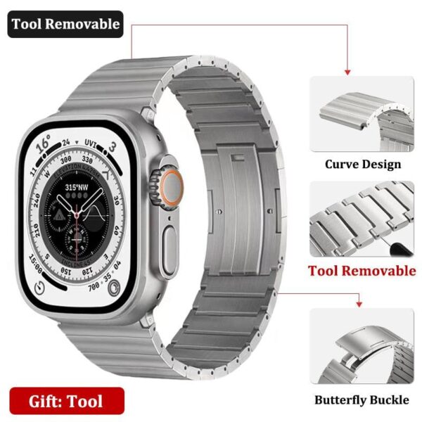 titanium alloy bracelet band for apple watch 8 7 6 5 4 3 se 38 40 42 44 49mm metal bracelet i phonecases com 10