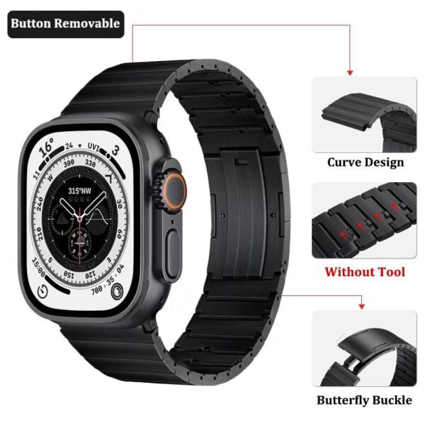 titanium alloy bracelet band for apple watch 8 7 6 5 4 3 se 38 40 42 44 49mm metal bracelet i phonecases com 8