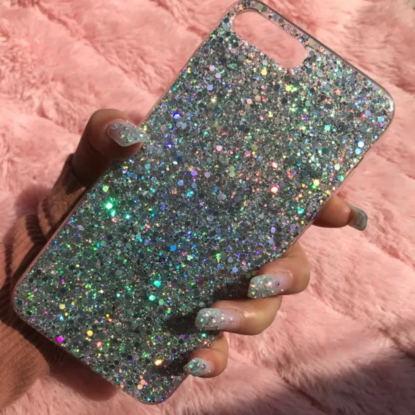 glitter bling sequins soft silicon case for iphone 14 plus 13 12 11 pro max shiny fashion cover