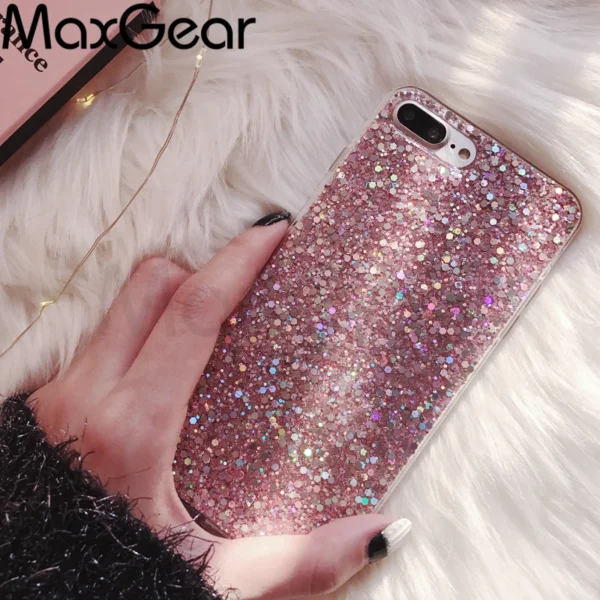 glitter bling sequins soft silicon case for iphone 14 plus 13 12 11 pro max shiny fashion cover