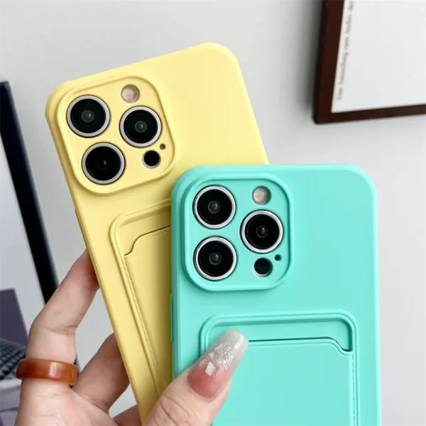 with card holder phone case for iphone 13 14 12 11 15 pro max soft cover case for iphone x xs xr max funda camera protection