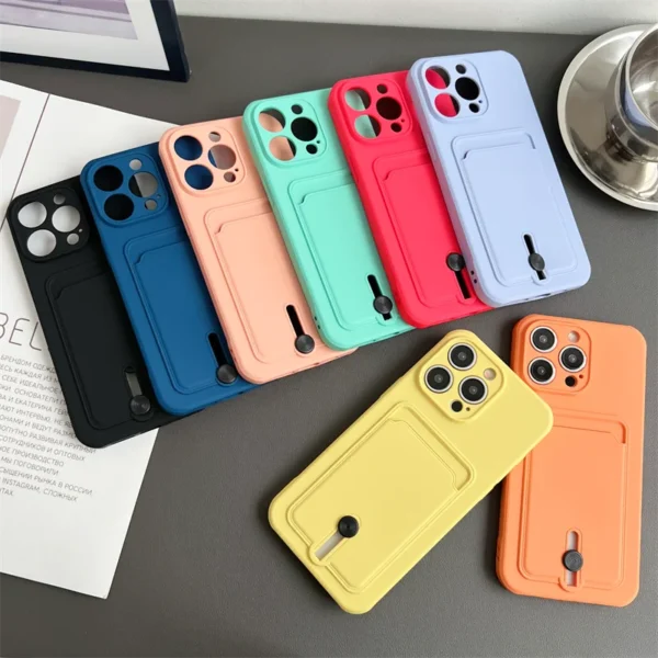 with card holder phone case for iphone 13 14 12 11 15 pro max soft cover case for iphone x xs xr max funda camera protection