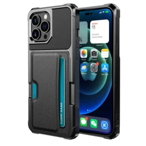 shockproof bumper multi card holder magnetic case for iphone 14 pro max plus 13 12 mini