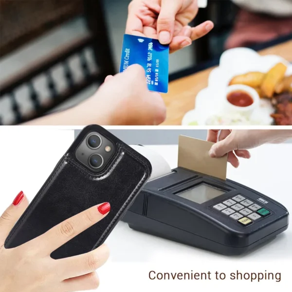 leather wallet 3 card holder flip cover for iphone 14 plus pro max 12 pro 13 mini wallet case