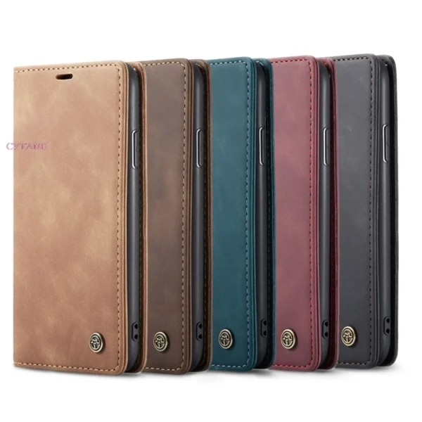 soft retro leather magnetic flip case for iphone 14 pro max mini card holder case | 12 13 pro max