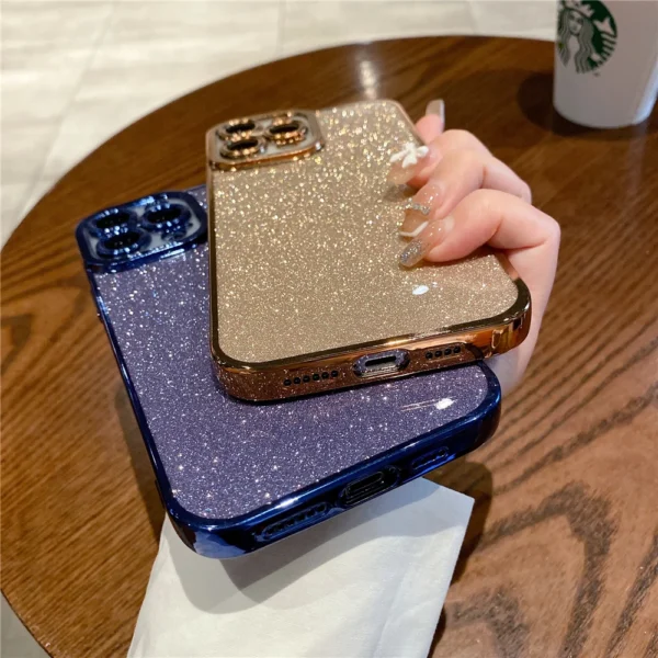 original shockproof silicon glitter case for iphone 14 plus pro max 13 pro mini soft cover