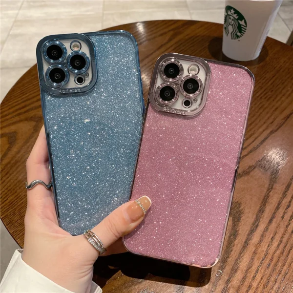 original shockproof silicon glitter case for iphone 14 plus pro max 13 pro mini soft cover