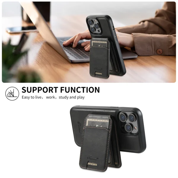 pu leather case for iphone 15 pro max plus iphone 15 pro 2 in1 function detachable magnetic card bag stand feature cover