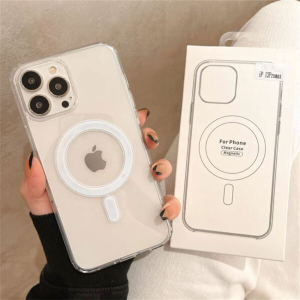 original clear magsafe magnetic wireless charging animation case for iphone 15 14 13 12 11 plus mini pro max x xs xr 7 8 cover