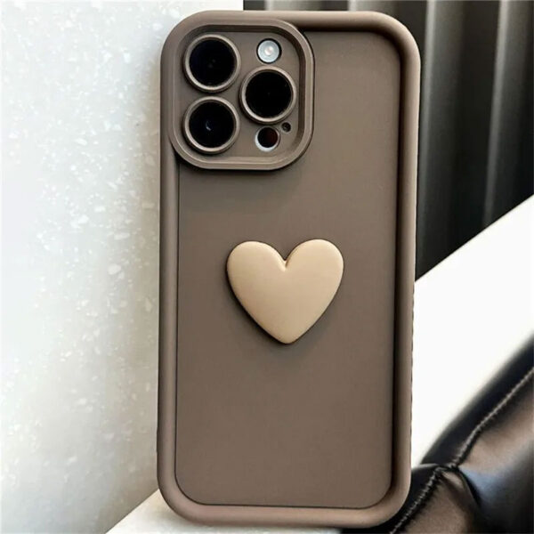 ottwn cute ins 3d love heart silicone phone case for iphone 11 12 13 14 15 pro max xs xr 7 8 plus se 2020 shockproof candy cover