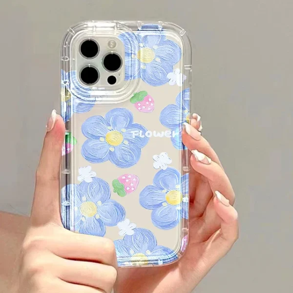 oil painting shockproof soft back cover flower iphone series phone case d192